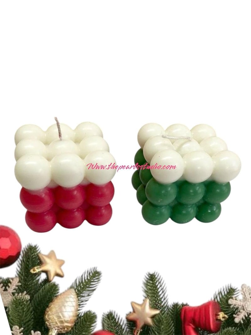 THE PEARLS STUDIO Bubble Candles Duo Colour Floral Scented Candle Set Handcrafted Decorative Candles for Home Dcor Relaxation and Aromatherapy Pack of 5 - Image 3