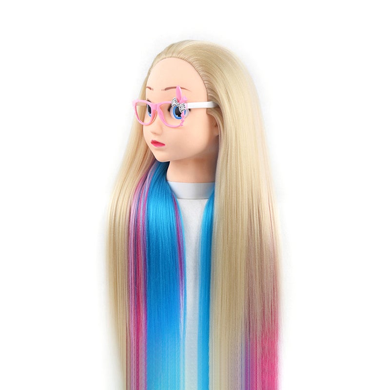 Kid Children Human Hair Model Hairdressing Imitation H-ead Mannequin Haircut D-oll H-air Twisting/ Spreading Modelling for Home Salon Exercise - Image 1