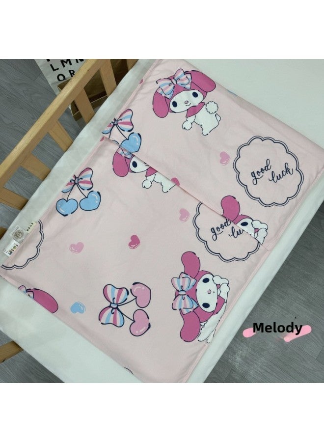 # Kindergarten Mattress Cover Pure Cotton Cartoon Cotton Mattress Cover Cotton Soft Cushion Quilt Cover Zipper Cover-Color:Melody [60-count Type A Quilt Cover]-Specifications:150x60cm - Image 1
