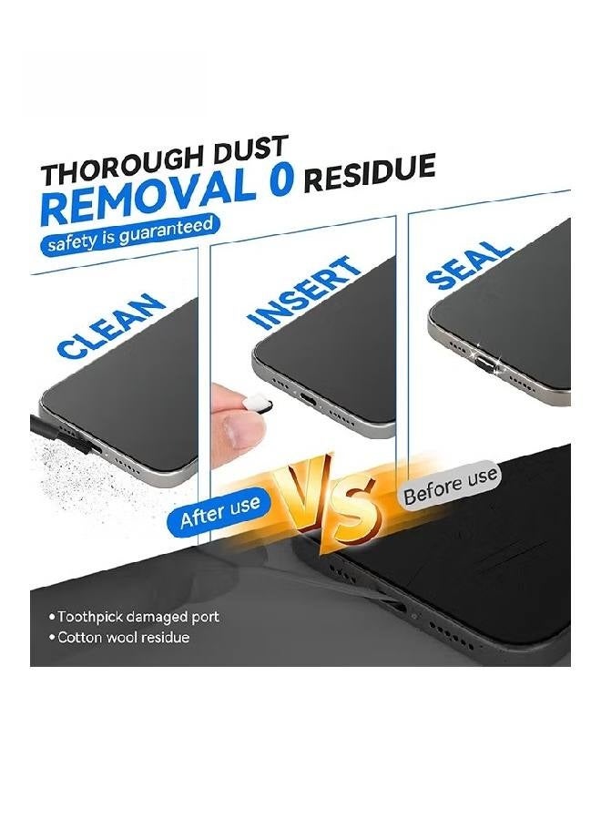 5 Pcs USB C Dust Plug - Type C Anti Dust Plug Cover Charging Port Protector Cap with Cleaning Brush - for iPhone 15/16 Series, Samsung Galaxy S25/S24/S23, Note 20/10, All USB C Devices - Rose Gold/Gold/Silver/Black - Image 5