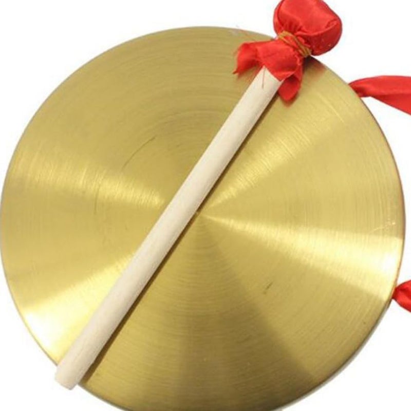 BIGTREE 15cm/5.9inch Gong with Mallet Brass Copper Hand Gong Cymbals Portable Brass Tam Tam Gong Brass Traditional Chinese Percussion Instruments with Round Playing Hammer Orchestra Church Opera - Image 5