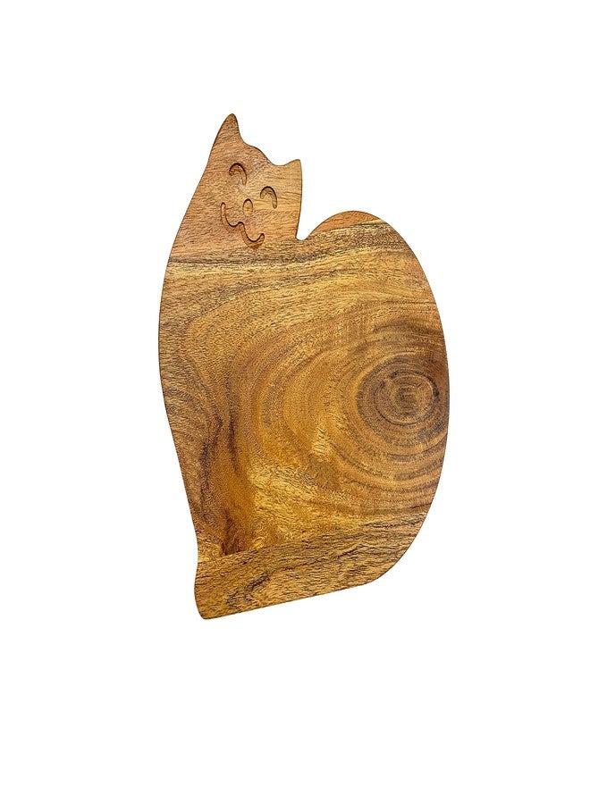 Affinity Decor Funny Cat Shaped Wood Cutting Board for Kitchen Smiley Face, 10.5"L x 11"W Decorative Funny Cat Charcuterie Serving Board, Cheese Serving Board, Solid Wood Board - Image 1