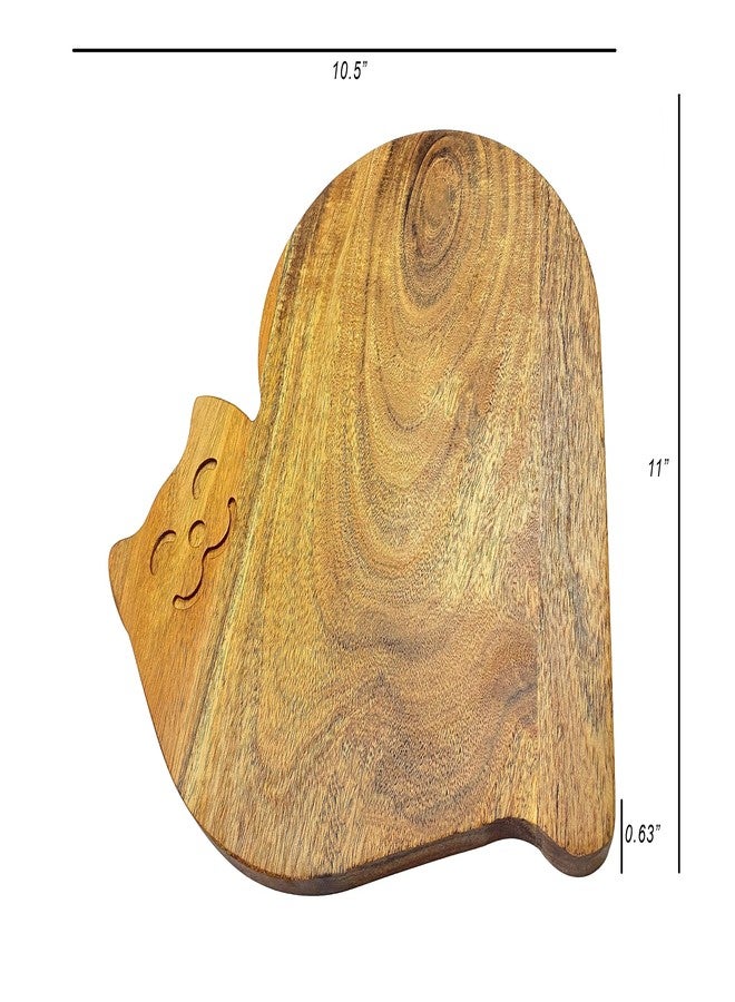 Affinity Decor Funny Cat Shaped Wood Cutting Board for Kitchen Smiley Face, 10.5"L x 11"W Decorative Funny Cat Charcuterie Serving Board, Cheese Serving Board, Solid Wood Board - Image 2