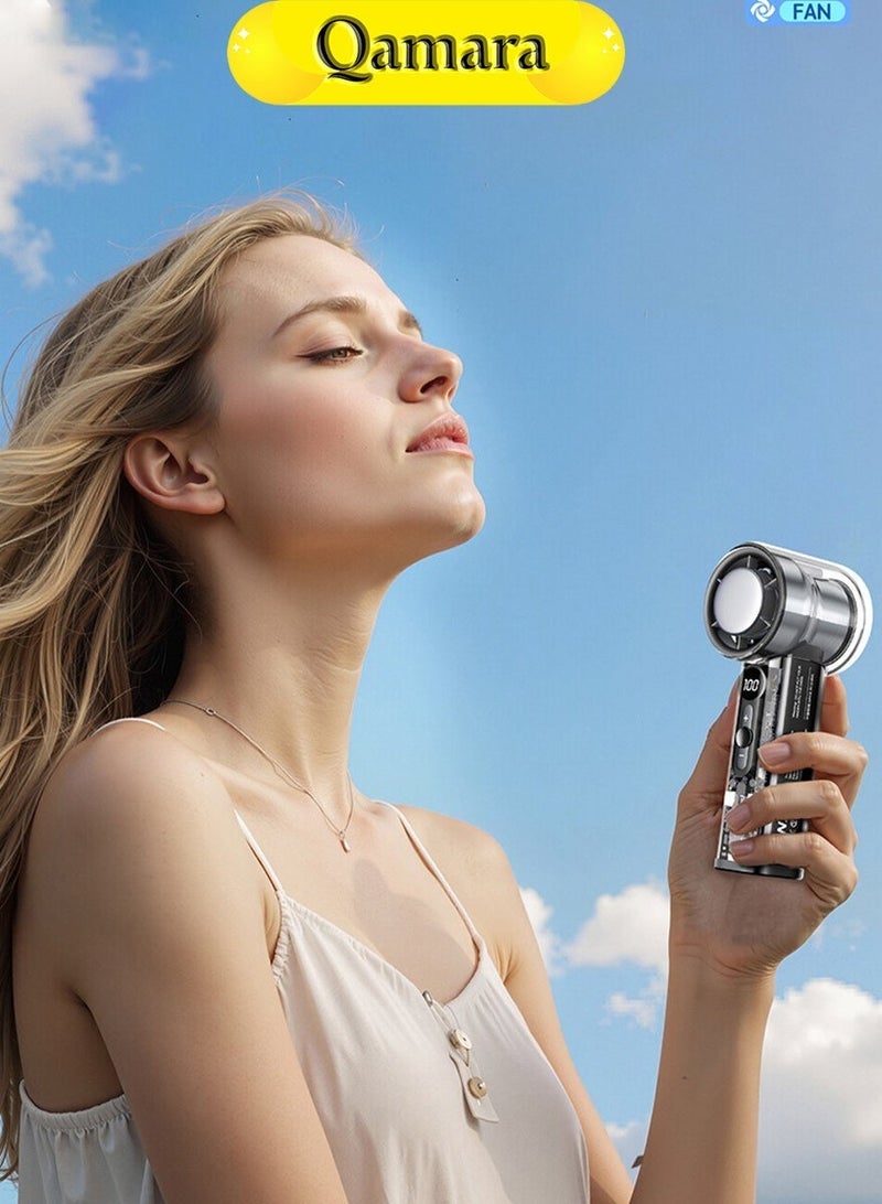 Qamara Portable Ice Cooling Fan, 3000mAh Long Battery Life with Type-C Fast Charge for Outdoor and Office - Image 2