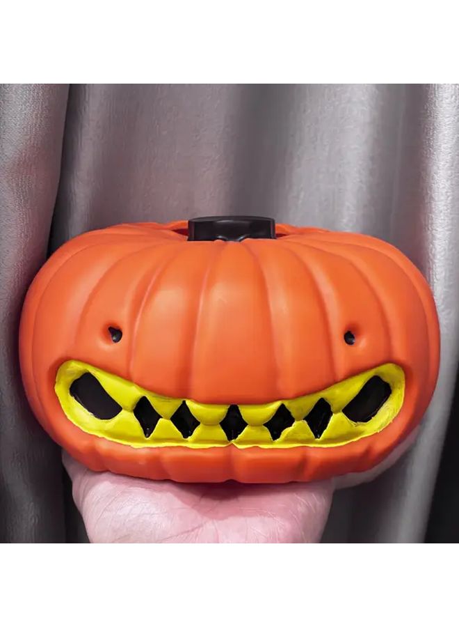 حامل علبة المناديل البرتقالي لكرة القدم الهالوين مصنوع من البلاستيك على شكل قرع جاك أو فانوس للزينة - Image 3