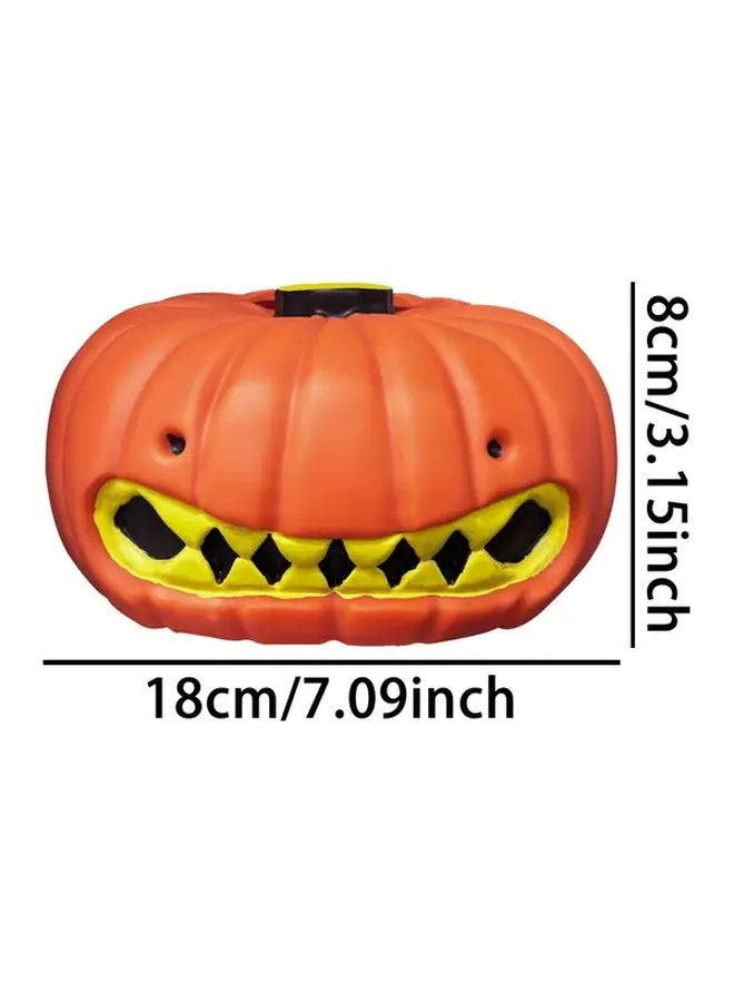 حامل علبة المناديل البرتقالي لكرة القدم الهالوين مصنوع من البلاستيك على شكل قرع جاك أو فانوس للزينة - Image 4