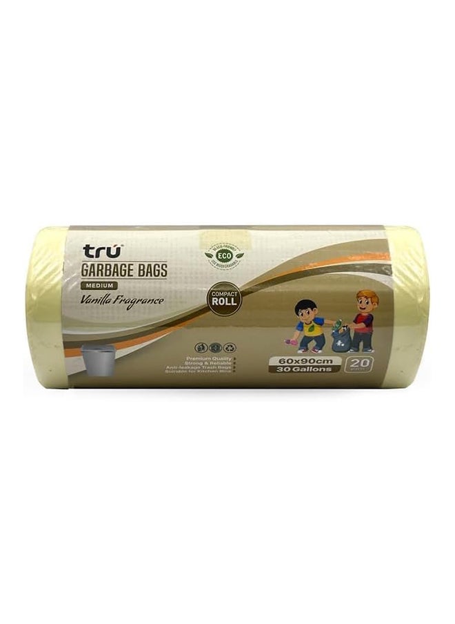 Tru Vanilla Scented Garbage Bags Roll 60x90cm 30Gallon 20pc  - Image 1