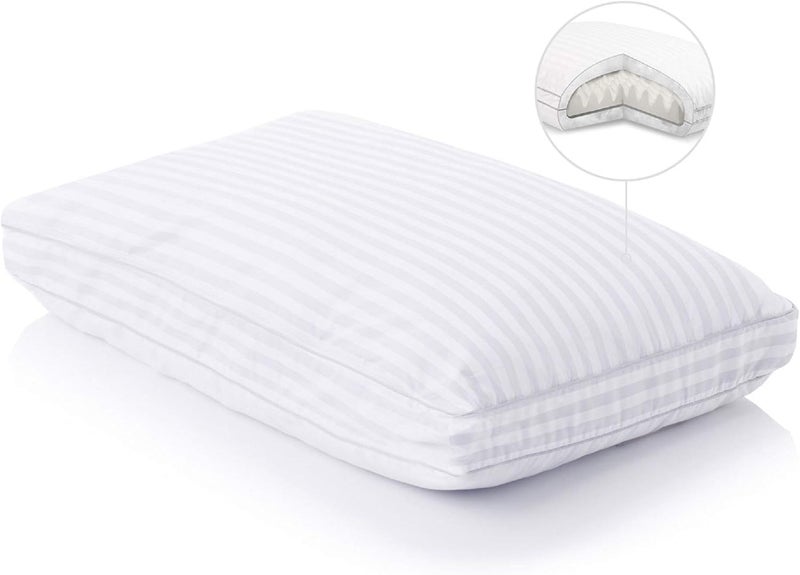 Malouf Convolution Gelled Microfiber with Convoluted Memory Foam Pillow  Down Alternative  Queen - Image 1