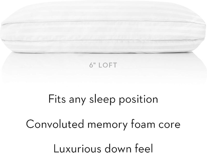 Malouf Convolution Gelled Microfiber with Convoluted Memory Foam Pillow  Down Alternative  Queen - Image 4