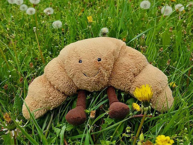 EASELR WeightedPlush 9" Croissant Plush Cute Smile Croissant Bread Pillow Stuffed Animals Funny Soft Food Plushies Toy for Gifts for Kids Birthday - Image 4