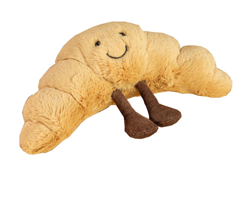 EASELR WeightedPlush 9" Croissant Plush Cute Smile Croissant Bread Pillow Stuffed Animals Funny Soft Food Plushies Toy for Gifts for Kids Birthday - Image 2