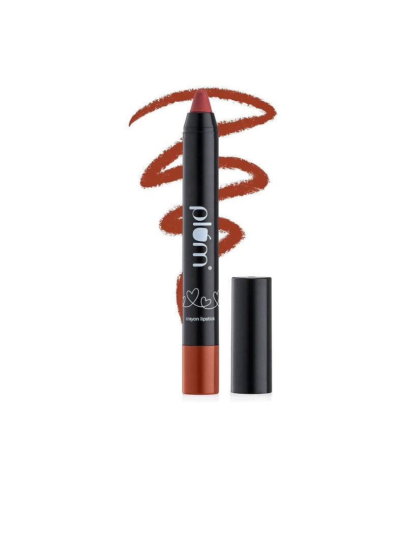 Plum Lipstick Ceramides   Hyaluronic Acid   Airbrushed Finish  Long Lasting  100% Vegan and Cruelty Free 126  Terracotta Brown - Image 1