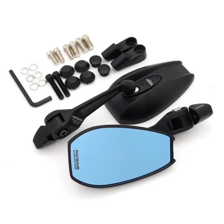 Standway Bike Universal Bicycle Mirror Rear View Safe Mirrors Adjustable Rotatable Handlebars Mounted Universal For All BikeTringle Shape Mirror Set Of 2 Black for Hnoda X-Blade - Image 1
