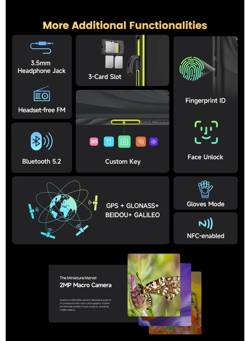 أوليفون Ulefone Armor X31 Pro 5G Rugged Mobile Phone | 8GB+256GB | 64MP Camera | 25MP Night Vision | 6.56" 120Hz Display | 6050mAh Battery | IP68/IP69K Waterproof - Image 3