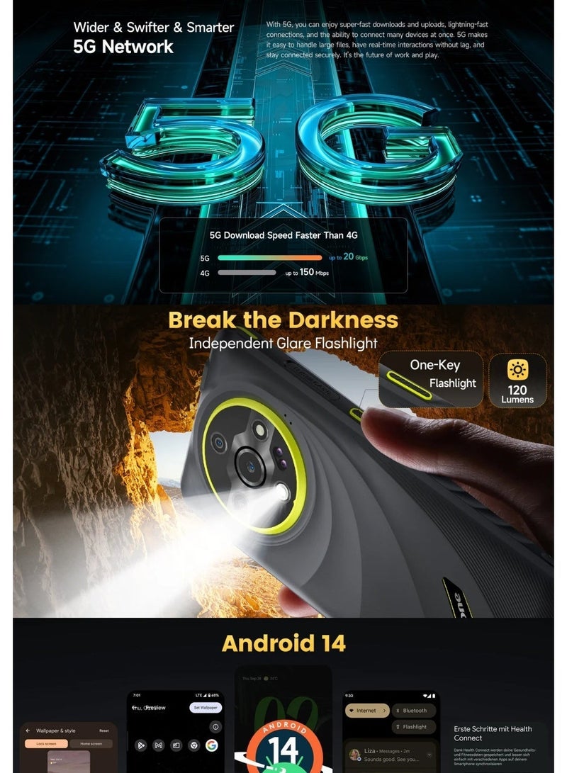 أوليفون Ulefone Armor X31 Pro 5G Rugged Mobile Phone | 8GB+256GB | 64MP Camera | 25MP Night Vision | 6.56" 120Hz Display | 6050mAh Battery | IP68/IP69K Waterproof - Image 2