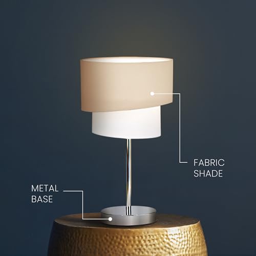 MAGIK Stellar Lady Decorative Table Lamp (Grey + Off White) | 9W Warm White E27 Base Bulb Included | Metal Base with Fabric Shade | Modern Table Lamp for Home & Office - Image 2