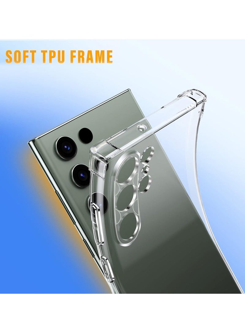 Techie Samsung Galaxy S24 Ultra TPU Bumper Corner Case with Camera Lens Protection Transparent Protective Back Cover - Image 2