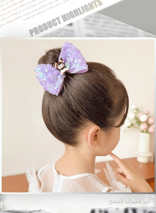 Kuromi Hair Accessories Set, 16-Piece & 18-Piece Cute Hair Clips, Bows, Scrunchies with Character Design, Purple & Black Theme Hair Decor for Girls, Teens, Kawaii Gift - Image 5