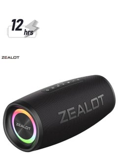 Zealot S56 Bluetooth Speaker, Waterproof Portable Outdoor Speaker, Durable Excellent Bass Wireless Speaker, Lightweight Loud Sound Music Box For Outdoor Camping, (1pc, Black)  - Image 1