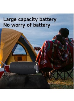 Zealot S56 Bluetooth Speaker, Waterproof Portable Outdoor Speaker, Durable Excellent Bass Wireless Speaker, Lightweight Loud Sound Music Box For Outdoor Camping, (1pc, Black)  - Image 5