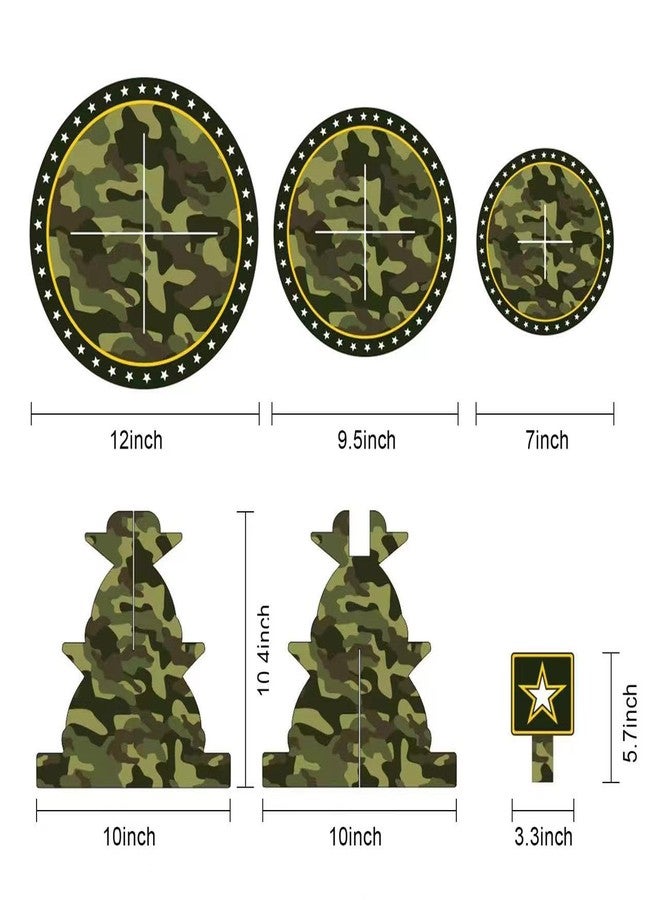 DodelyGz 2Pcs Military Army Camouflage Cupcake Stand,3 Tier Sturdy Cardboard Food Display Cupcakes Tower Holder for Army Themed Party Camo Birthday Party Decor - Image 2