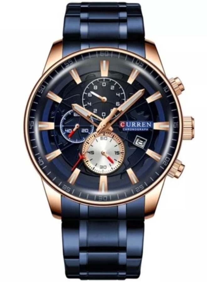 CURREN Men's Quartz Wrist Watch Sport Chronograph Water Resistant Stainless Steel