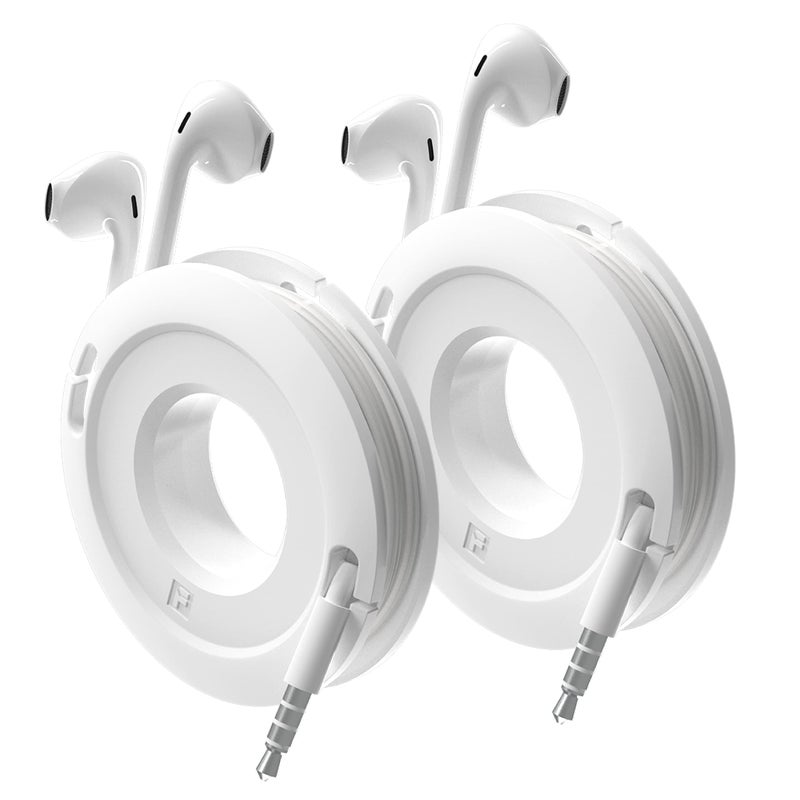 Fuse Side Winder Mini and Max Headphone, Earbud and Charging Cable Winder and Organizer Perfect for Wrapping Earbuds and Cords for Travel and Organization 2-Pack (White, Mini) - Image 1