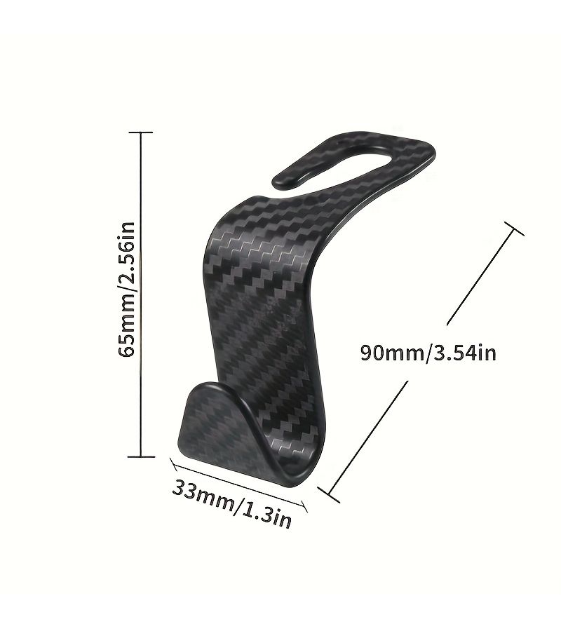 Set Of 4 Carbon Fiber Hooks For Car Seat Headrests Organize Back Seat Hang Purses Wallets Bags Clothing Jackets - Image 5