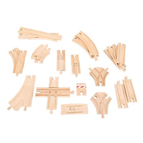 Bigjigs Rail طقم توسيع مسار القطار المنخفض من بيج جينجز - 25 قطعة من مسار القطار الخشبي لمجموعات القطارات، ملحقات قطار بيج جينجز عالية الجودة، متوافقة مع معظم العلامات التجارية الرئيسية للسكك الحديدية الخشبية - Image 3