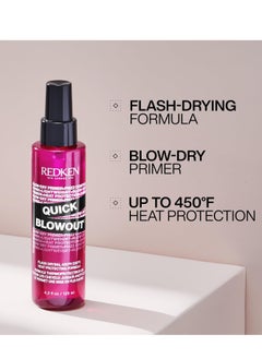 REDKEN Redken Quick Blowout Heat Protection Spray | Blow Dry Primer to Reduce Styling Time | Smooths & Adds Shine | Lightweight Blowdry Heat Protectant Spray for Hair | For All Hair Types  - Image 2