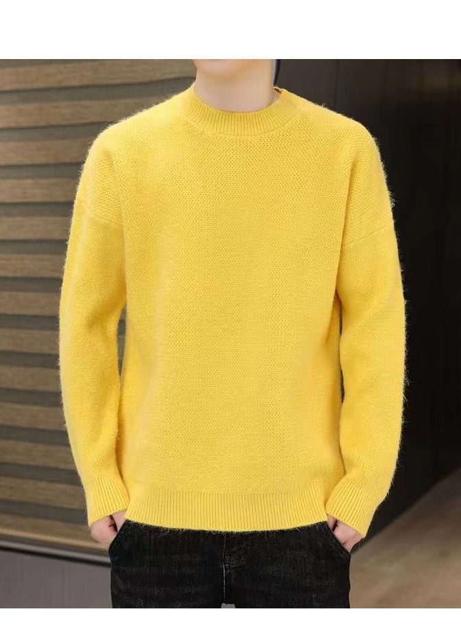 Loquat New Fall/winter Sweater Men's Solid Color Half Turtleneck Thick Sweater 