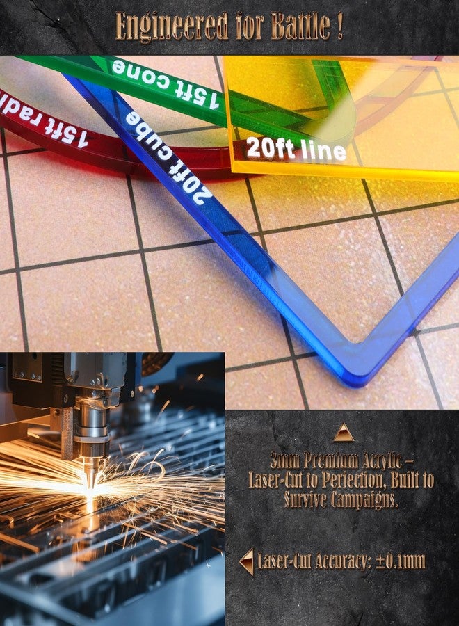 Grajar DND AOE Spell Templates Set of 17 – 45' & 60' Extended Cones with Connectors, Acrylic D&D 5e RPG Accessories – Magnetic Storage Box & Color-Coded Markers for Pathfinder, TTRPGs - Image 4