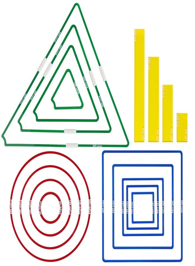 Grajar DND AOE Spell Templates Set of 17 – 45' & 60' Extended Cones with Connectors, Acrylic D&D 5e RPG Accessories – Magnetic Storage Box & Color-Coded Markers for Pathfinder, TTRPGs - Image 1