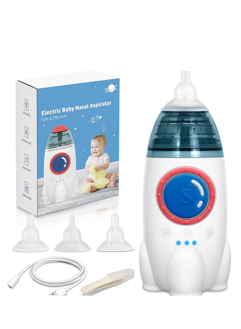 🚀 2025 Upgraded Baby Nasal Inhaler - Rocket Design | Waterproof, Quiet and Safe for Newborns | 3 Inhalation Modes + LED Lights and Music - Image 1