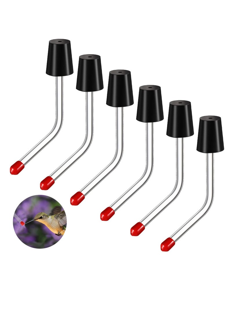 KASTWAVE 6 PCS Hummingbird Feeder Tubes with BB Hummingbird Feeder Replacement Parts, Bendable Garden Bird Feeder with Stoppers (Red) - Image 1