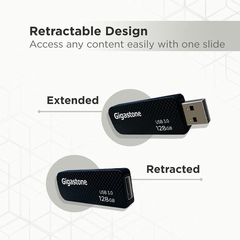 GIGASTONE 128GB Flash Drive (5 Pack) Z30 USB 3.2 Gen 1, 100MB/s Ultra Fast - Image 4