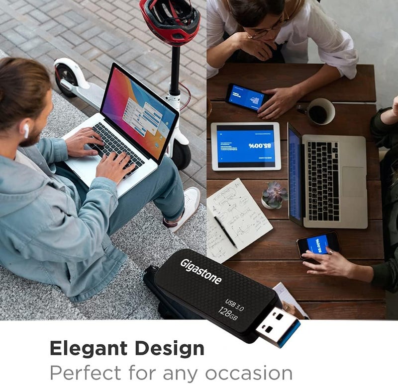 GIGASTONE 128GB Flash Drive (5 Pack) Z30 USB 3.2 Gen 1, 100MB/s Ultra Fast - Image 3