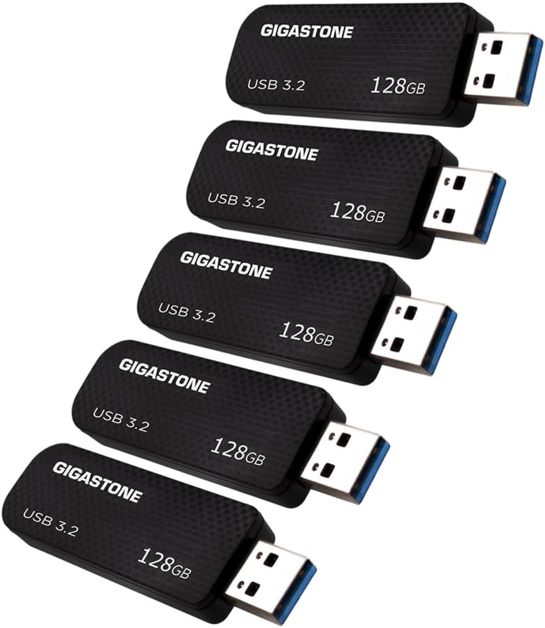 GIGASTONE 128GB Flash Drive (5 Pack) Z30 USB 3.2 Gen 1, 100MB/s Ultra Fast - Image 1