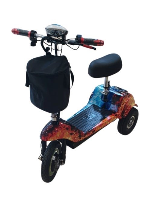 Ultimate Mobility Champion Scooter With Seat And Basket For Enhanced Convenience Flame