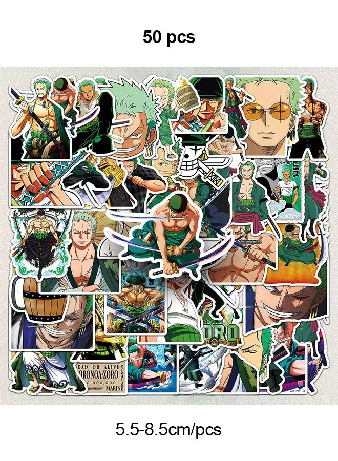 One Piece Zoro Figures, One Piece Zoro Stickers 50PCS, One Piece Zoro Commemorative Coins, Birthday Gifts, One Piece Fans - Image 3