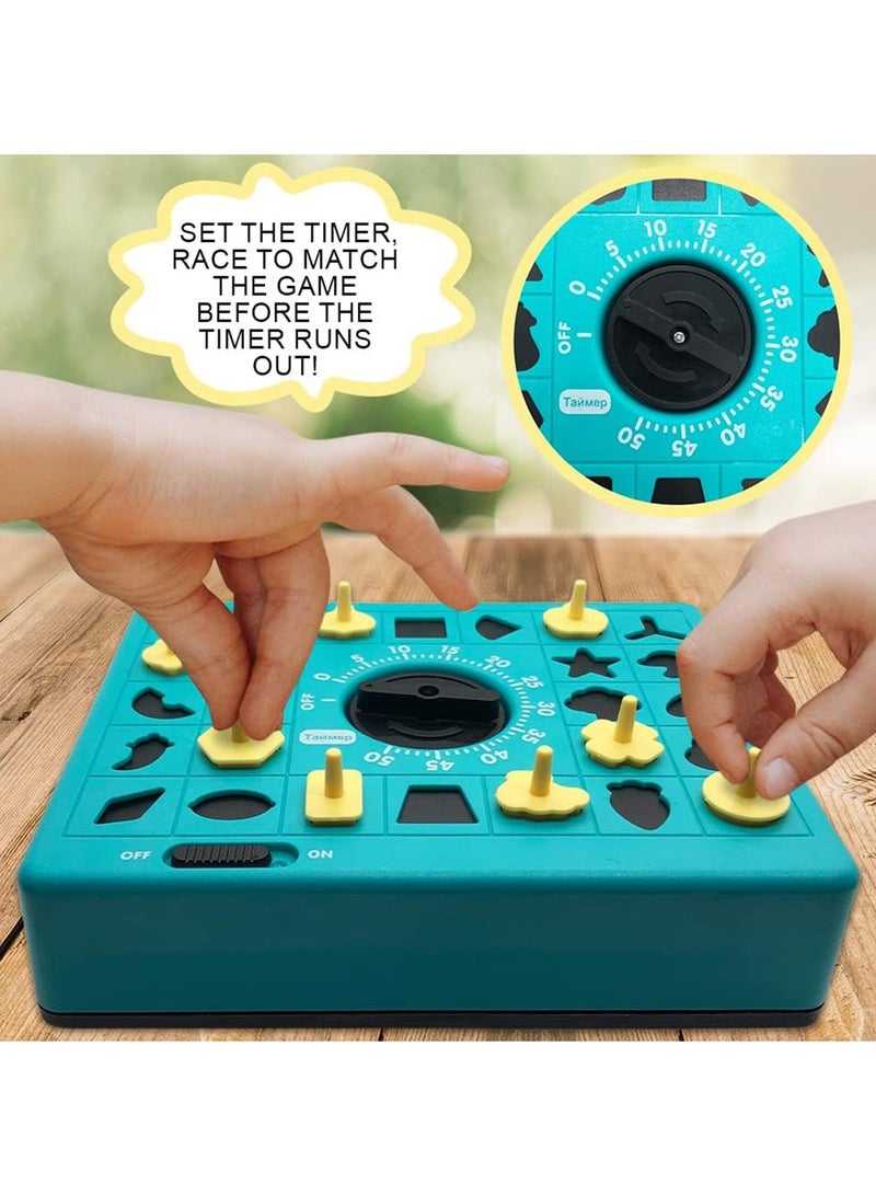 Hihonor Timing Puzzle Toy, Winning Fingers Shape Toy Puzzle Game, Pop Up Board Game With Shape Puzzles, Two Players Concentration Games Puzzle Board Matching Game, Blue - Image 1