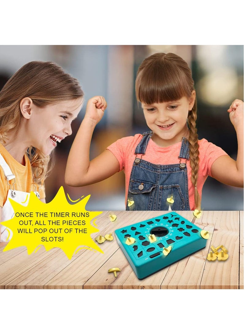 Hihonor Timing Puzzle Toy, Winning Fingers Shape Toy Puzzle Game, Pop Up Board Game With Shape Puzzles, Two Players Concentration Games Puzzle Board Matching Game, Blue - Image 5