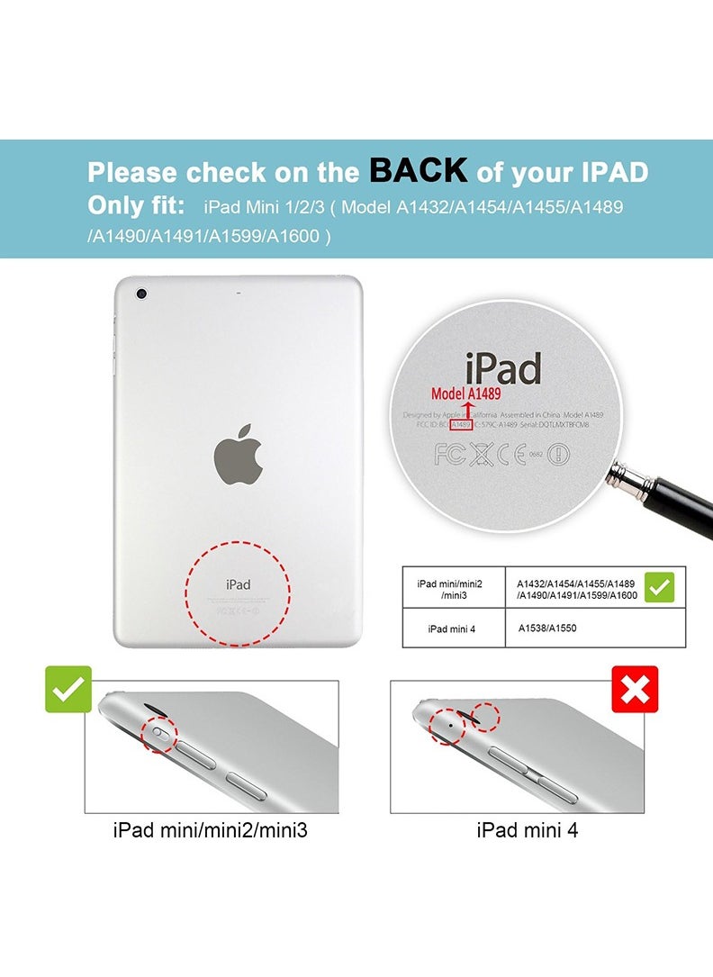 Theodor Protective Flip Case For Apple iPad Mini 1/2/3 With Trifold Stand Auto Wake Sleep Shockproof Cover  - Image 2