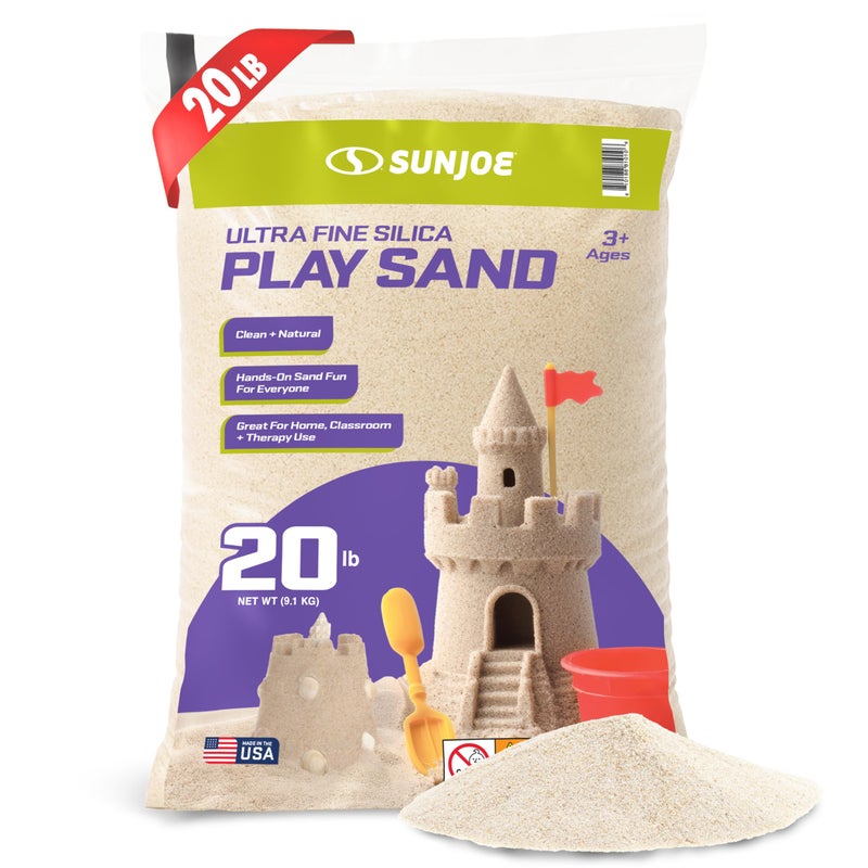 Sun Joe Silica Play Sand for Sandbox Sensory Table Garden Spaces Ultra Fine 20 Lb Bag Indoor and Outdoor Natural Craft Accessory for Molding Digging Sculpting and Gardening PLYSAND20 - Image 2