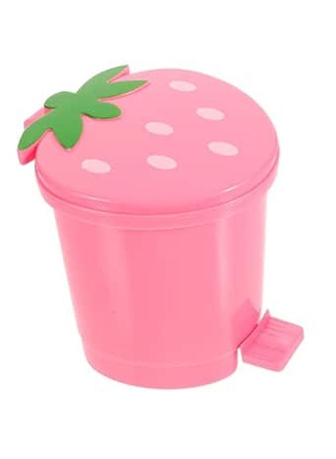 Mini Trash Can With Lid Pink 16x16x14 5cm For Bedroom Desktop Kitchen Living Room - Image 1