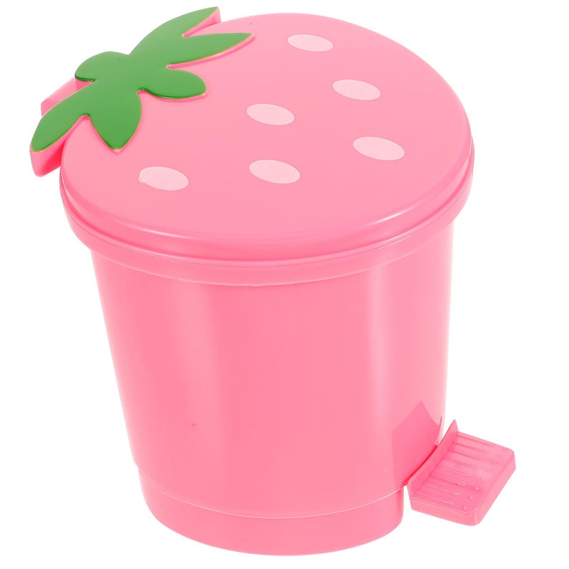 Mini Trash Can With Lid Pink 16x16x14 5cm For Bedroom Desktop Kitchen Living Room - Image 2
