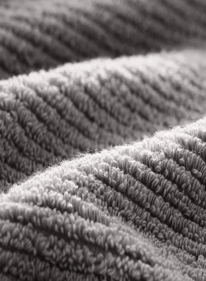 BOLL & BRANCH Turkish Ribbed Washcloth Set - Stone - 100% Organic Turkish Cotton - Soft Absorbent Luxury Spa Washcloths with Ribbed Texture - Quick Dry Bathroom Essentials Set of 2 - Image 2