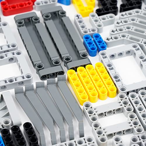 BroTex Technical Parts Pieces Sets Liftarm Beams Bricks Bulk Axles Pins Panels Frame Beams Connectors, 580 Pieces Compatible with Technic-Block MOC Buildings Toys for Boys Adults Kids Age 6+ - Image 3