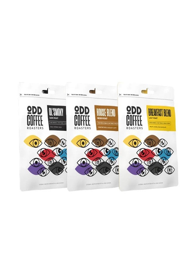 ODD COFFEE ROASTERS قهوة أود كوفي روسترز المقطرة (تحميص فاتح + متوسط + داكن) | مناسبة للسفر (3 أكياس) | 100% أرابيكا | جاهزة للتحضير في دقيقتين | درجة AA/AAA | فقط صب الماء الساخن - Image 1