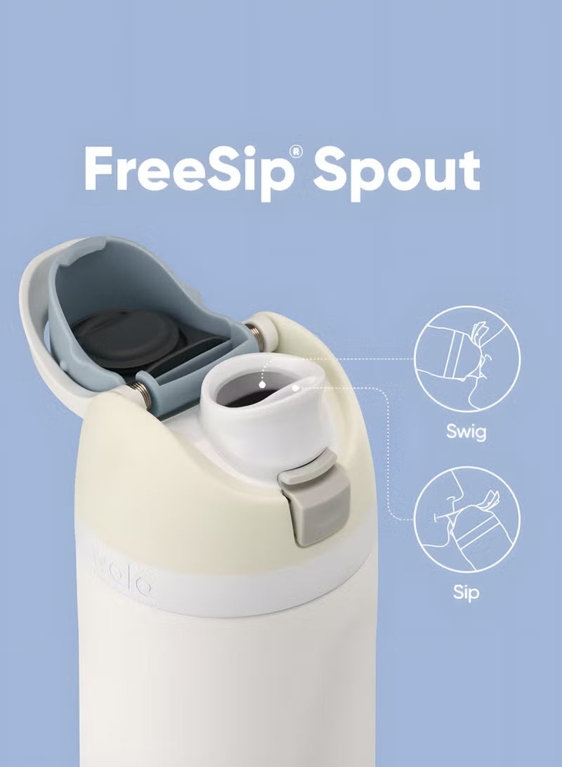 Freesip معزولة زجاجة مياه الفولاذ المقاوم للصدأ مع القش للرياضة والسفر، Bpa-Free، 24 أوقية، الأزرق والأبيض - Image 3
